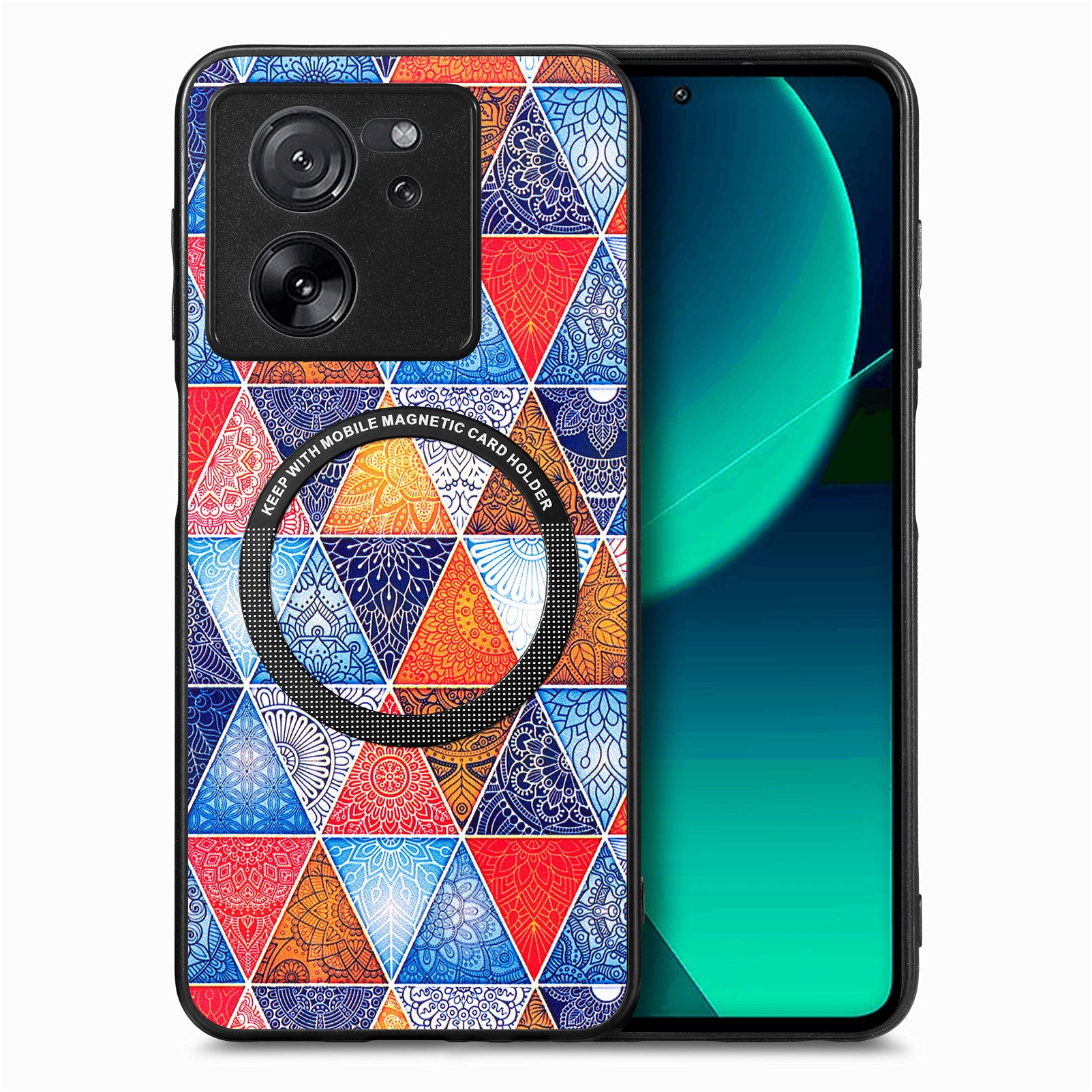 P1 For Xiaomi 13T / 13T Pro / Redmi K60 Ultra Case PU+TPU+PC Pattern Printing Magnetic Ring Phone Cover P1 For Xiaomi 13T / 13T Pro / Redmi K60 Ultra Case PU+TPU+PC Pattern Printing Magnetic Ring Phone Cover
